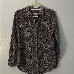 Equipment Black and White Patterned Shirt